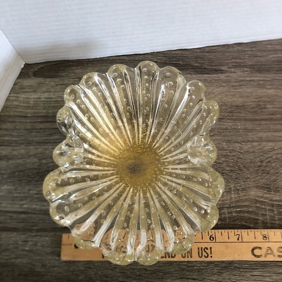 Hand Blown Glass Bowl with Gold Accents - Picture 13 of 16